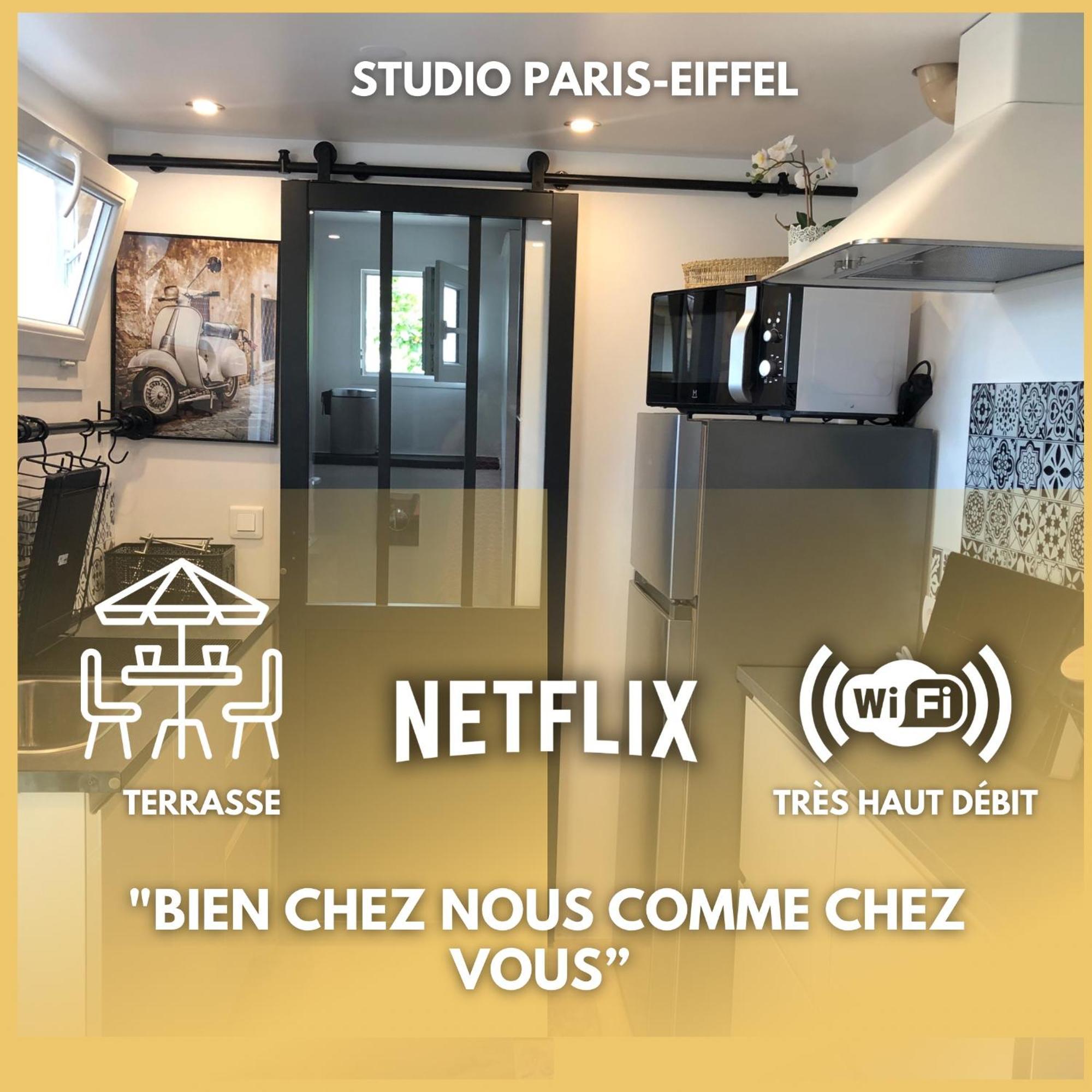 Paris-Eiffel, Bienvenue -Terrasse -Netflix Leilighet Pantin Eksteriør bilde